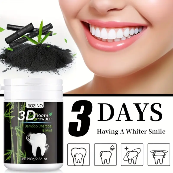 3D Bamboo Charcoal & Mint Tooth Powder