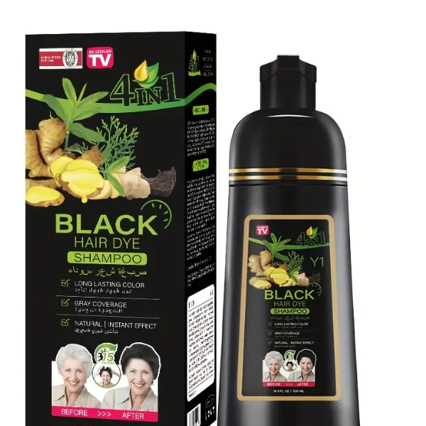 4-in-1 Black Hair Dye Shampoo