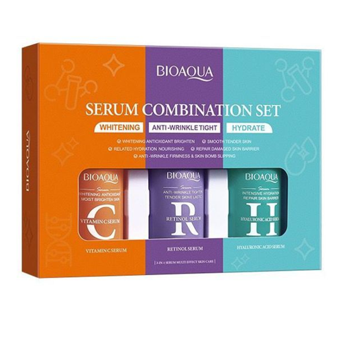Bioaqua 3Pcs Anti Aging Vitamin C Retinol Hyaluronic Serum