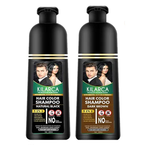 Kilarca 5 In 1 Black Hair Color Shampoo