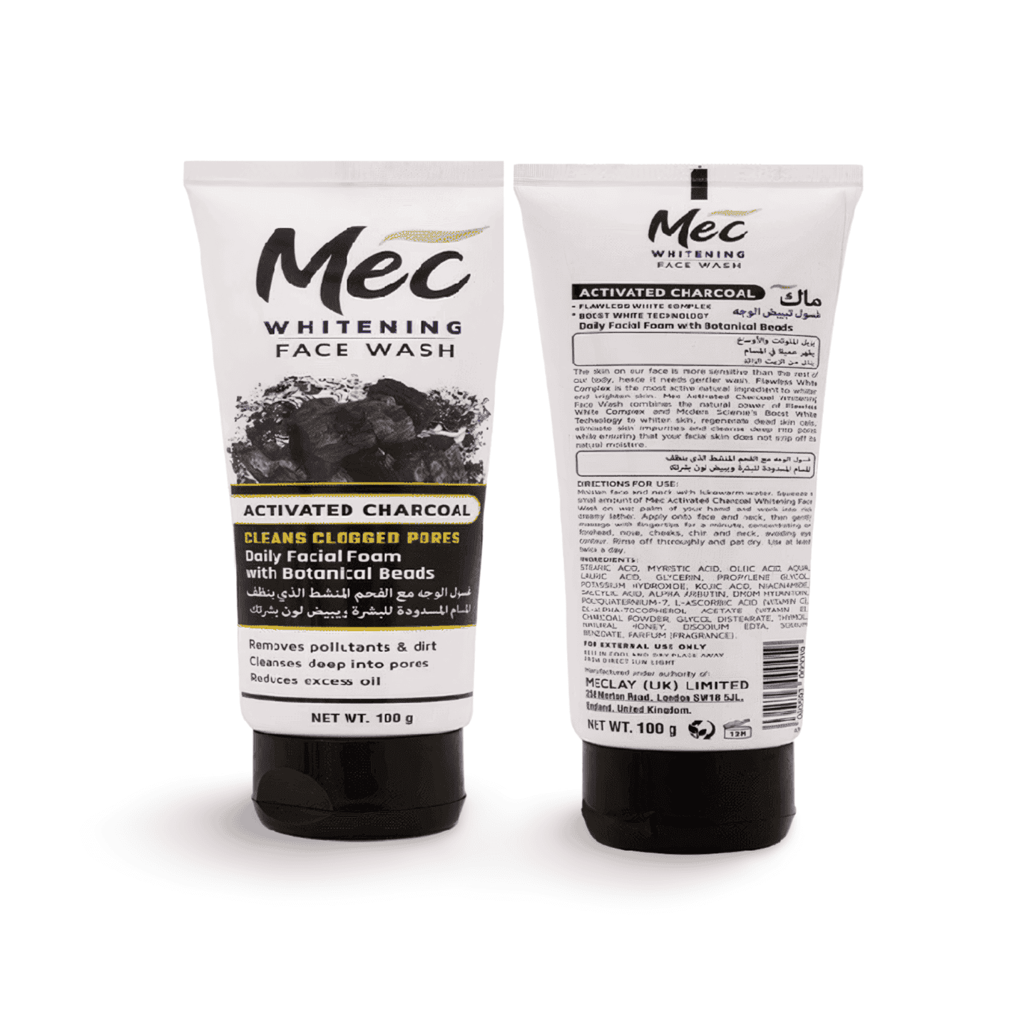 Mec Whitening Activated Charcoal Face Wash