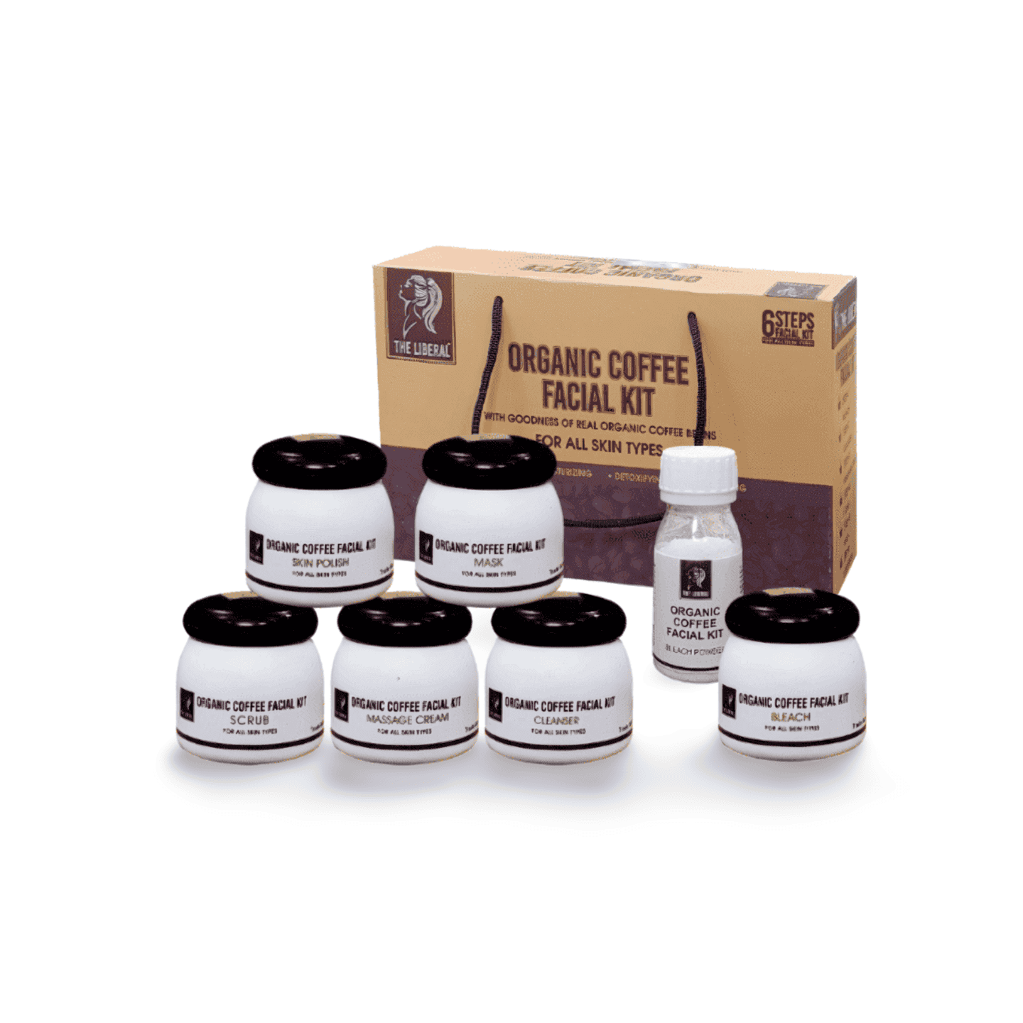 The Liberal 6 Steps Organic Coffee Facial Kit