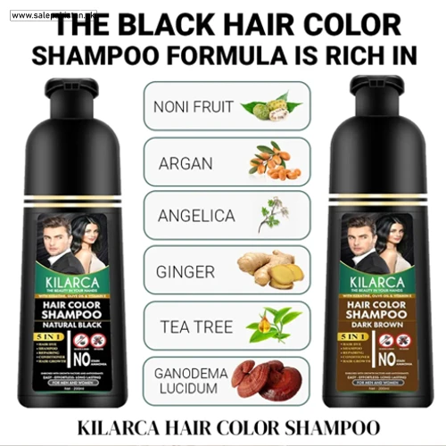 Kilarca 5 In 1 Black Hair Color Shampoo