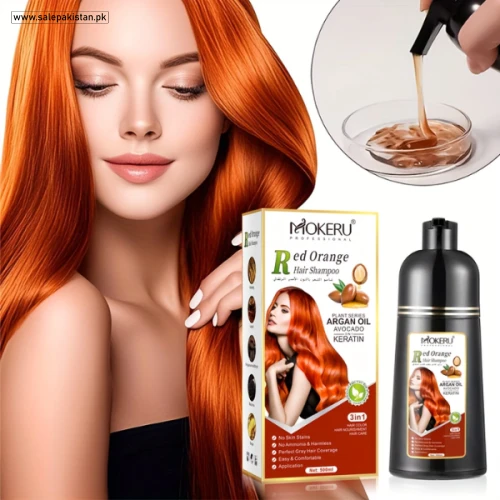 Mokeru Red Orange Hair Dye Shampoo